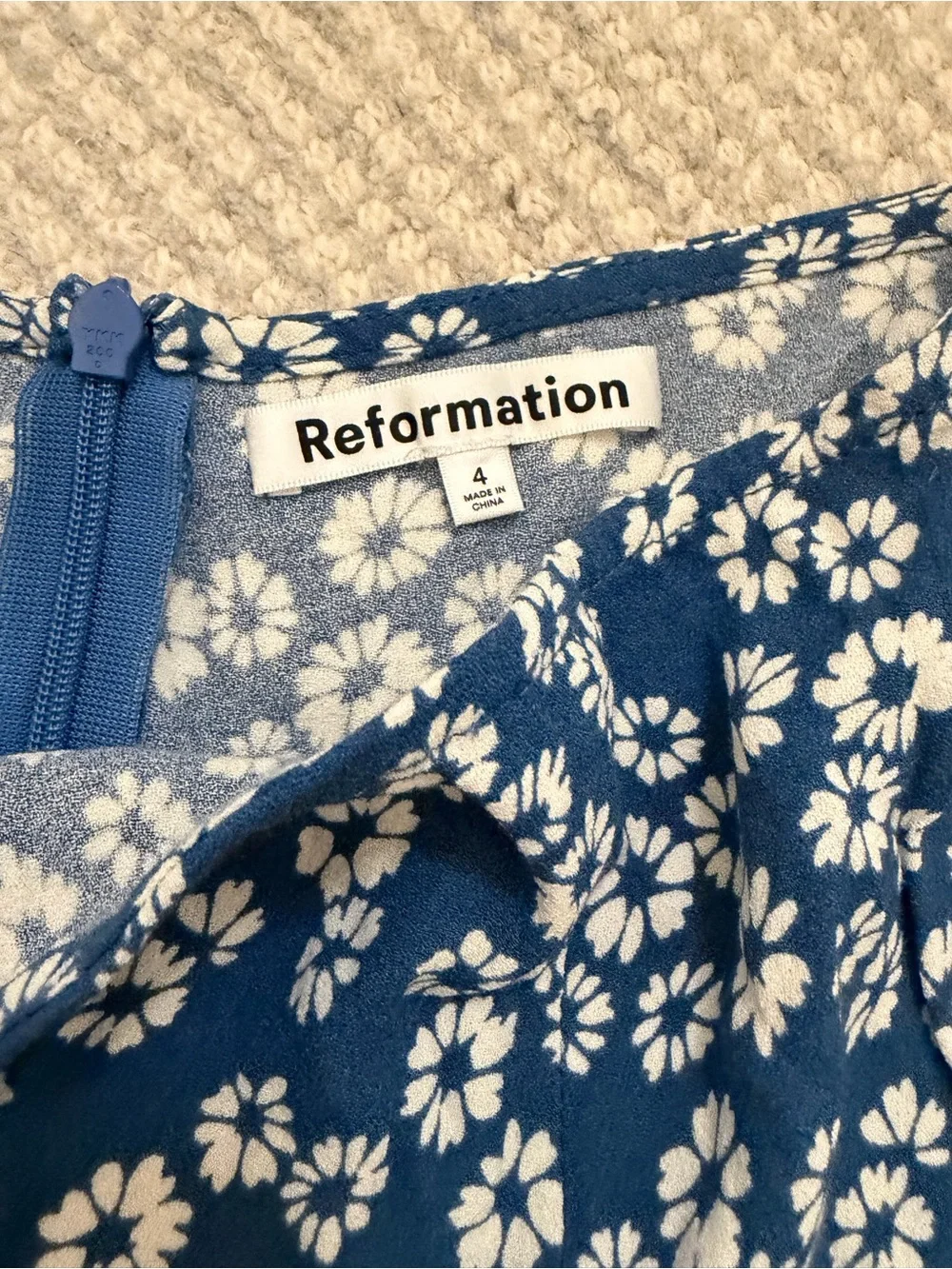 Reformation Medium Blue Flower Mini Skirt - Picture 2 of 10